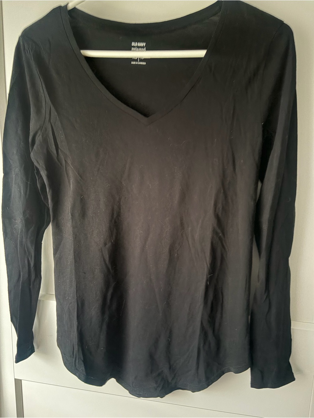 Old Navy Black V-Neck Long Sleeve Tee -xs